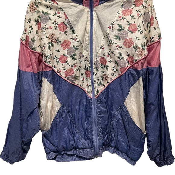 Vintage 90s Bolo Spirit Lavender Flowers Windbreaker Jacket Size Large - Picture 6 of 14
